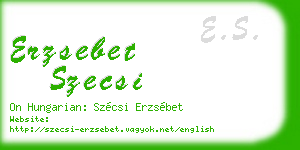 erzsebet szecsi business card