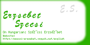 erzsebet szecsi business card